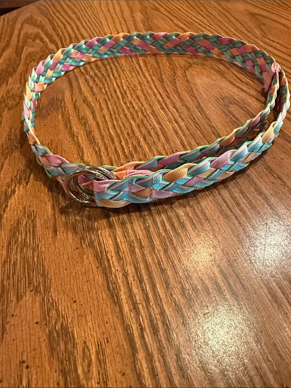 Pastel Braided Double-Ring Women’s Belt - Pink,orange, green, blue !!
